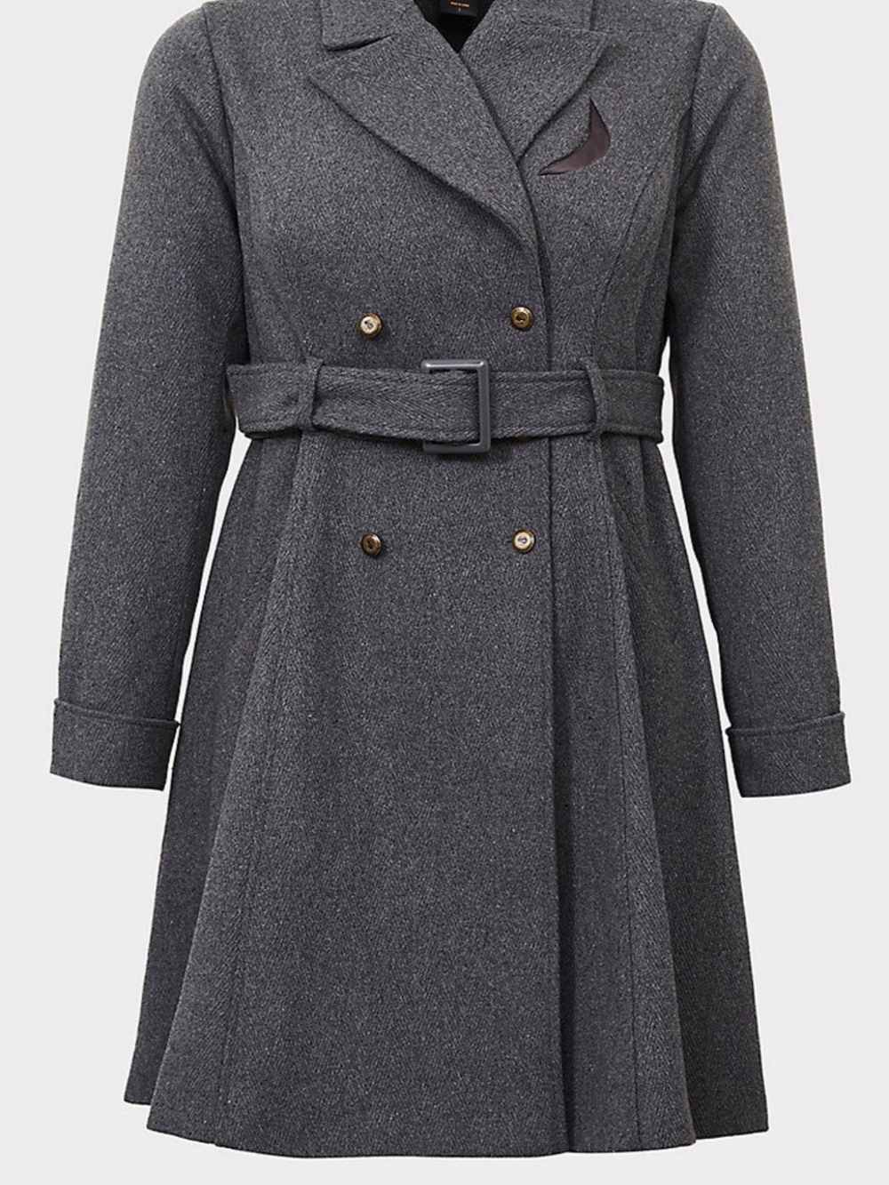 Torrid "Fantastic Beasts" Themed Double-Breasted Grey Belted Women's Coat